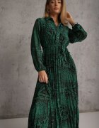 rosa Rochie Verde închis Cloche cu cordon de legat Blerore