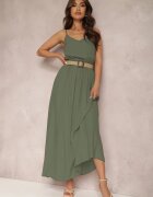 rosa Rochie Verde închis cu Cordon Auxonia