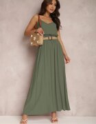 rosa Rochie Verde închis cu Cordon Auxonia