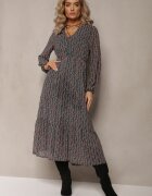 rosa Rochie Verde închis cu Decolteu triunghiular și Elastic în talie Abido