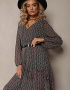 rosa Rochie Verde închis cu Decolteu triunghiular și Elastic în talie Abido