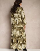 rosa Rochie Verde închis Cu model Petrecută Cu curea suplimentară și elastic în talie Edilwenna