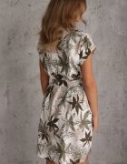 rosa Rochie verde închisă de bumbac cu guler și cu cordon din material textil Zariala