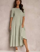 rosa Rochie verde mentă din bumbac Hagelin
