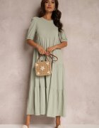 rosa Rochie verde mentă din bumbac Hagelin