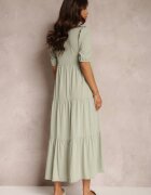 rosa Rochie verde mentă din bumbac Hagelin