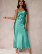 rosa Rochie Verde Satinată Chusposea