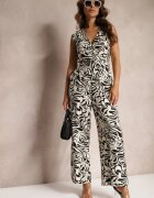 rosa Salopetă Alb-Negru petrecută fără mâneci cu pantaloni lungi Yadia