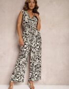 rosa Salopetă Alb-Negru petrecută fără mâneci cu pantaloni lungi Yadia