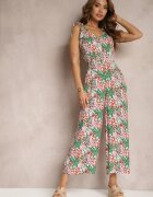rosa Salopetă lungă verde cu bretele legate decorată cu model mozaic Jarnsaxa