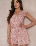 rosa Salopetă Roz cu Elastic și Curea din Viscoză Jaiela