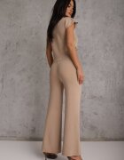 rosa Set Bej Vestă și Pantaloni Regular Annavie