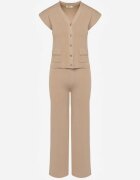 rosa Set Bej Vestă și Pantaloni Regular Annavie