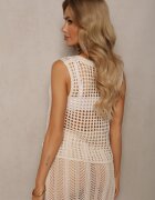 rosa Top Bej din tricot ajurat Naloeli