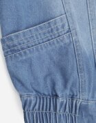 rosa Vestă din Denim Albastru din Bumbac cu Nasturi cu Buzunare Yevani