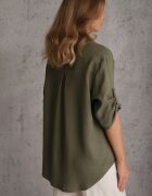 rosita Cămașă Basic cu in cu nasturi cu mâneci 3/4 Vaelialle Verde închis