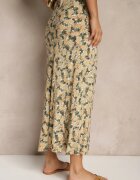 rosita Fustă Evazată Verde-Bej din Viscoză High Waist Fevanice