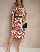 rosita Rochie Bordo cu in și viscoză cu flori etnice cu croi drept Natireia