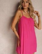 rosita Rochie Casuală Fucsia din Viscoză cu Croială Simplă cu Bretele Reglabile Wilantia