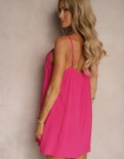 rosita Rochie Casuală Fucsia din Viscoză cu Croială Simplă cu Bretele Reglabile Wilantia