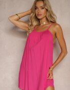 rosita Rochie Casuală Fucsia din Viscoză cu Croială Simplă cu Bretele Reglabile Wilantia