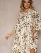 rosita Rochie Maro cu In cu croială evazată Decorată cu Imprimeu Metalic Filinwena