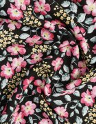 rosita Rochie neagră evazată florală din viscoză Selesima