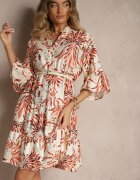 rosita Rochie Roșie cu In evazată decorată cu imprimeu metalizat Filinwena