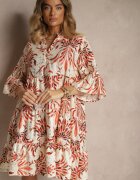 rosita Rochie Roșie cu In evazată decorată cu imprimeu metalizat Filinwena