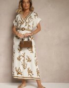 rosita Rochie Tip cutie Maro-Bej din Vâscoză și In Sadeone