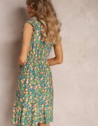 rosita Rochie Verde evazată florală din viscoză Selesima