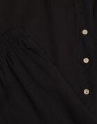 rosita Set de vară din vâscoză și in pantaloni și bluză cu nasturi decorativi Belone Negru