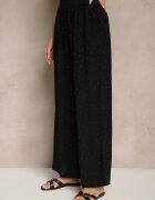 rosita Set Negru cu Croială de Costum din In Vestă și Pantaloni cu Zirconii Redavale