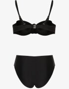 rosse line Bikini Chiloți Sutien Negru Decorat cu Floare 3D Tenionea