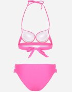 rosse line Bikini Fucsia Chilot cu decupaje și Sutien cu bretele decorative Kinalana