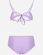 rosse line Bikini Mov Sutien și Chiloți Talie Înaltă cu Detalii din Plasă Kinovia
