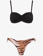 rosse line Bikini Negru 2 Perechi Chiloți tip slip și Sutien cu prindere la spate Galanoria