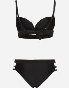 rosse line Bikini Negru cu Decupaje Decorative Sutien cu Șnururi și Chiloți Figă Kinessa