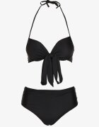 rosse line Bikini Negru Sutien cu înnodare și Chiloți tip slip Fevarelia