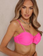 rosse line Bikini Roz Chiloți Sutien Decorat cu Floare 3D Tenionea