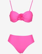 rosse line Bikini Roz Chiloți Sutien Decorat cu Floare 3D Tenionea