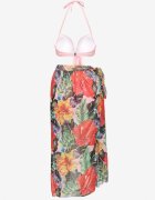 rosse line Bikini roz Chiloți tanga Sutien cu legătură și Pareo floral Folanira