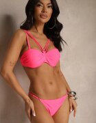 rosse line Bikini Roz Chiloți tip slip și Sutien cu Bretele Decorative Fadelinna