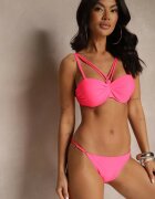 rosse line Bikini Roz Chiloți tip slip și Sutien cu Bretele Decorative Fadelinna