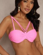 rosse line Bikini Roz deschis Chilot tip slip și Sutien cu bretele decorative Fadelinna