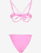 rosse line Bikini Roz deschis Chilot tip slip și Sutien cu bretele decorative Fadelinna