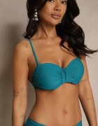 rosse line Bikini Slip Bleumarin și Sutien Întărit cu Încrețituri Vintelle