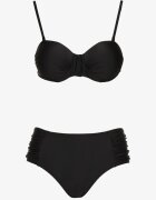 rosse line Bikini Slip și Sutien întărit Negre cu încrețituri Vintelle