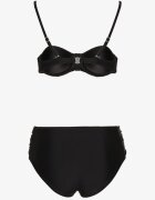 rosse line Bikini Slip și Sutien întărit Negre cu încrețituri Vintelle