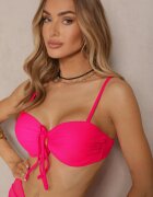 rosse line Bikini Sutien și Chiloți Figă Talie înaltă cu Detalii din Plasă Roz Kinovia